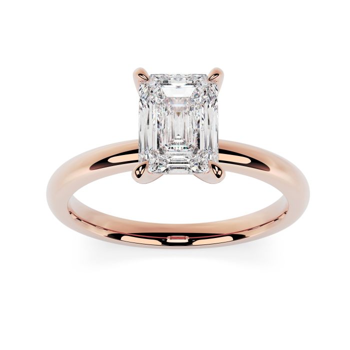 Charlotte 18ct Rose Gold Engagement Ring Emerald