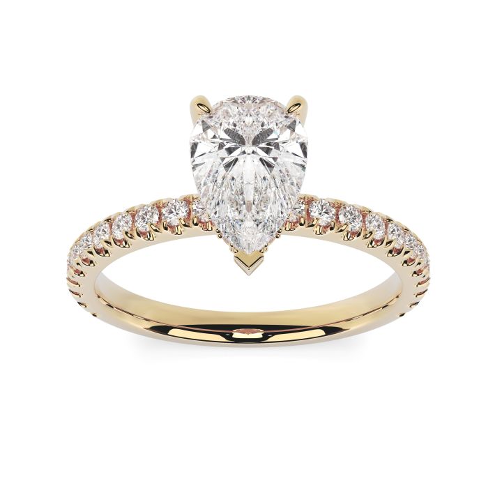 Charlotte Scallop 18ct Yellow Gold Engagement Ring Pear