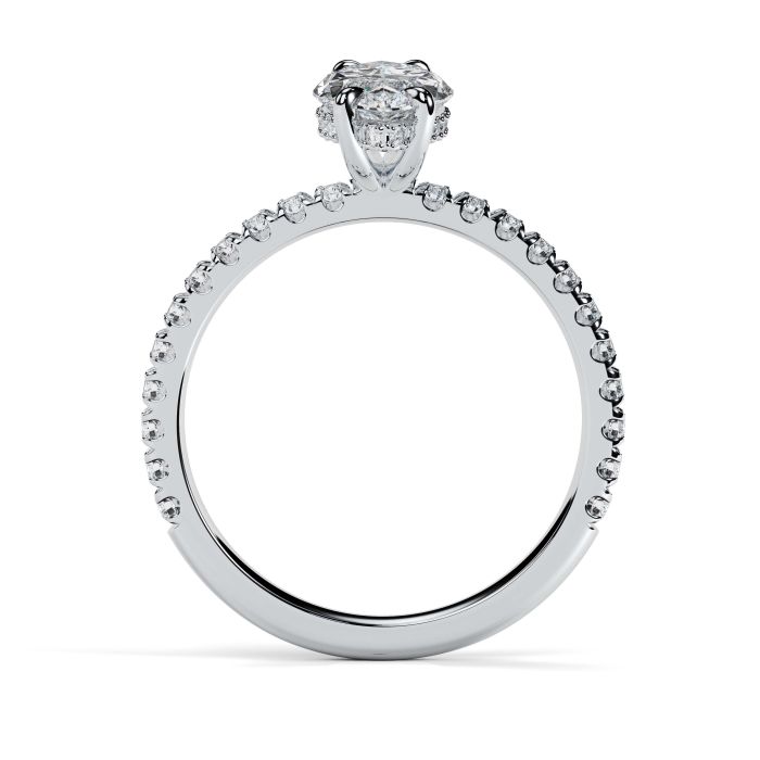 Charlotte Scallop Platinum Engagement Ring Marquise