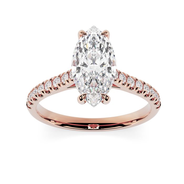Kiera Scallop 18ct Rose Gold Engagement Ring Marquise